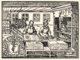 Nürnbergi betűöntő mester betűmintalapját szemléltető fametszetes kép (XVII.sz.)