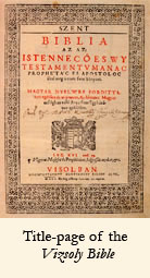 Title-page of the  Vizsoly Bible 