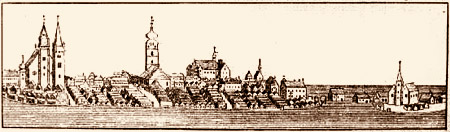View of Debrecen, woodcut