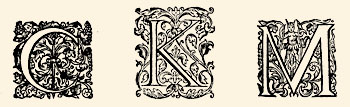 Hoffhalter új beszerzésű iniciáléi, amelyek halálát követően a nyomda használatában megvoltak