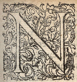 Initial with rabbit  from the Kassa period of the Princely Press. The initial belonged originally to the equipment of the Archiepiscopal press, and later it was decorating the assembly articles issued by the Transylvanian Princes