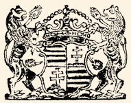 Hungary's coat-of arms with lion, from the Fest-press (1619) used later by  several generations of the Brewer-family in Lőcse