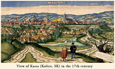 View of Kassa (Košice, SK) in the 17th century