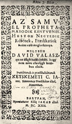 One of the Hungarian-language books issued by Jakob Klöss sen. (RMNy  1258 )