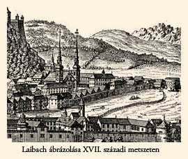 Laibach ábrázolása XVII. századi metszeten