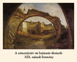 A németújvári vár bejáratát ábrázoló XIX. századi festmény