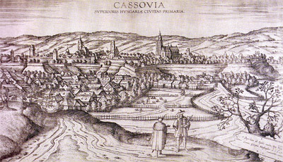 The view of Kassa (Košice, from a 17th century engraving)