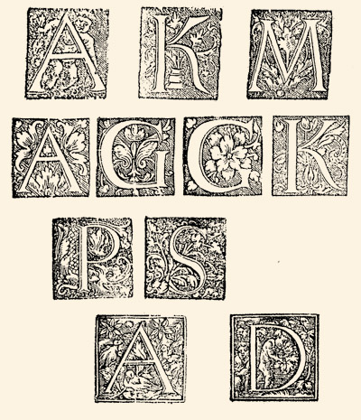 Series of decorated initials from the  Schultz-press