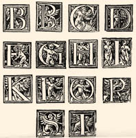 The series of decorated initials of the Sárvár-Újsziget press with puttos