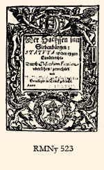 Title-page of the Saxon law-book, the German edition (1583) RMNy 523