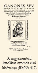 A nagyszombati katolikus nyomda első kiadványa (RMNy 417) 